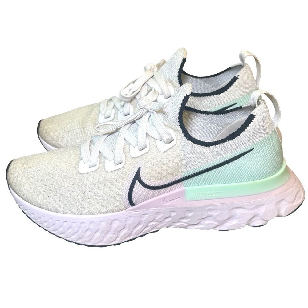 Nike React Infinity Run Flyknit Womens 6.5 White Pistachio Pink CD4372-100 - Picture 2 of 8